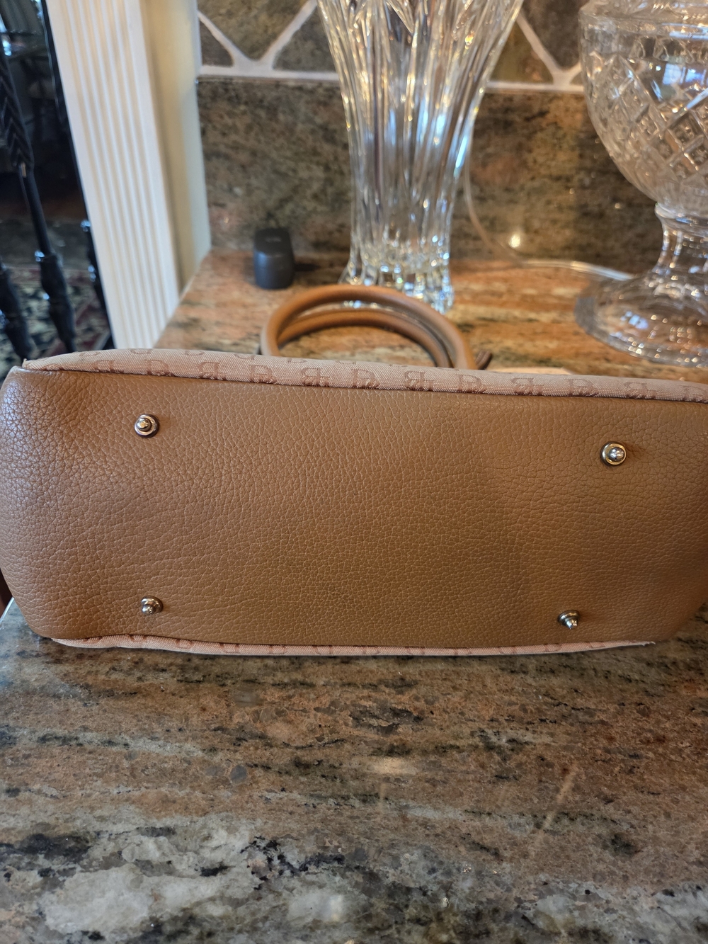 Dooney & Bourke Tan Logo-Print Bag with Wristlet - Picture 9 of 9